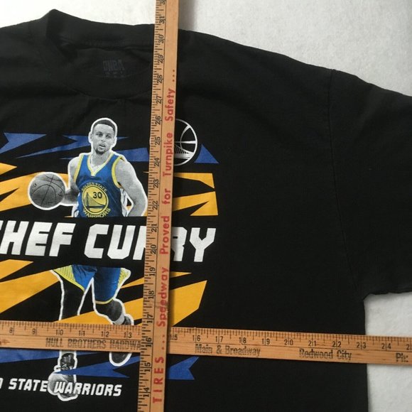 xx Golden State Warriors CHEF tee XL Steph Curry #30 NBA Basketball DUBS black - Picture 2 of 7